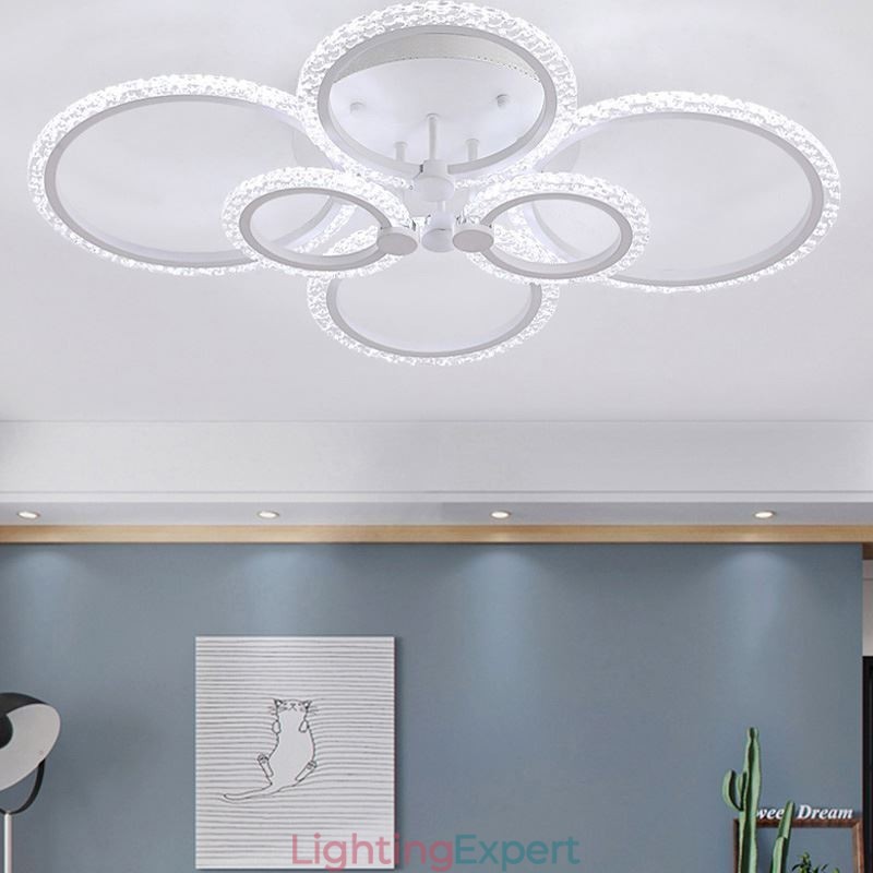 Flush Mount Modern Minimalist Circle Acrylic Flower Ceiling Light