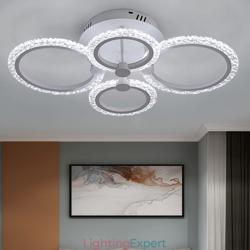 Flush Mount Modern Minimalist Circle Acrylic Flower Ceiling Light