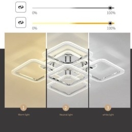 Flush Mount Chrome Acrylic Square Ceiling Light 5 Lights
