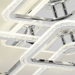 Flush Mount Chrome Acrylic Square Ceiling Light 5 Lights