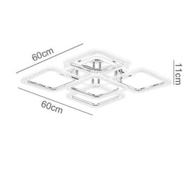 Flush Mount Chrome Acrylic Square Ceiling Light 5 Lights