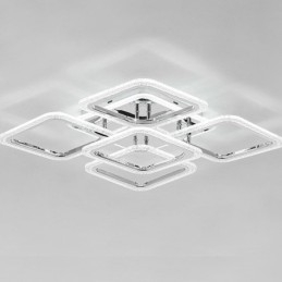 Flush Mount Chrome Acrylic Square Ceiling Light 5 Lights