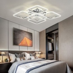 Flush Mount Chrome Acrylic Square Ceiling Light 5 Lights