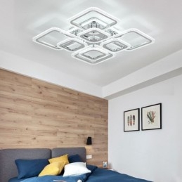 Flush Mount Acrylic Square Ceiling Light Chrome 8 Lights