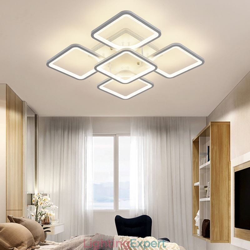 Flush Mount White Acrylic Square Ceiling Light 5 Lights 8 Lights
