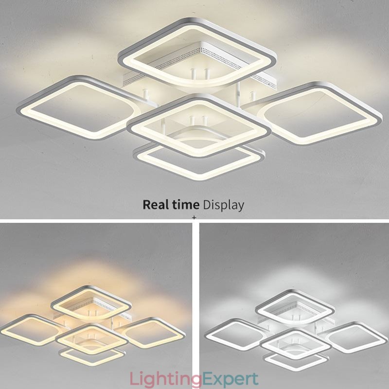 Flush Mount White Acrylic Square Ceiling Light 5 Lights 8 Lights