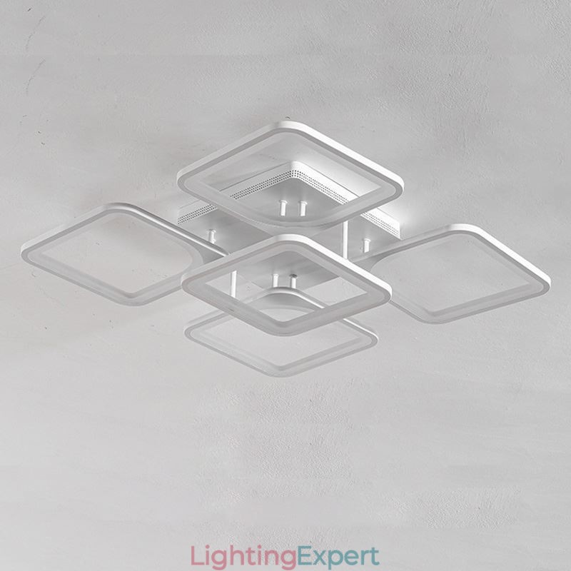 Flush Mount White Acrylic Square Ceiling Light 5 Lights 8 Lights