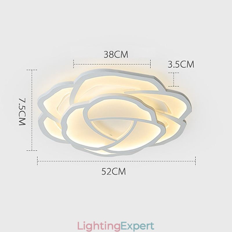 Flush Mount Modern Simple Rose Acrylic Ceiling Light 52cm
