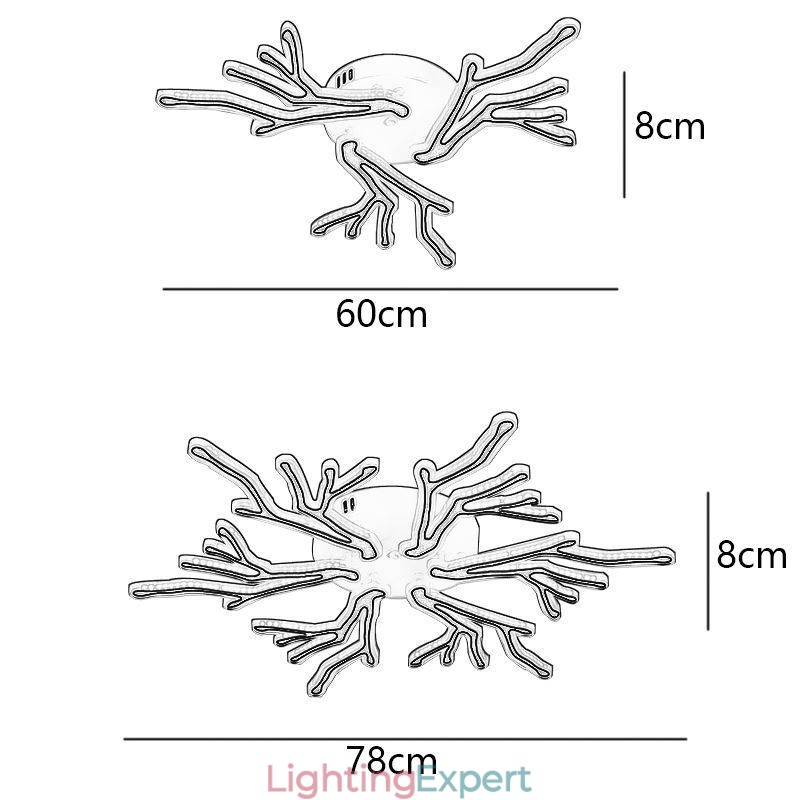 Flush Mount Acrylic Branch Ceiling Light