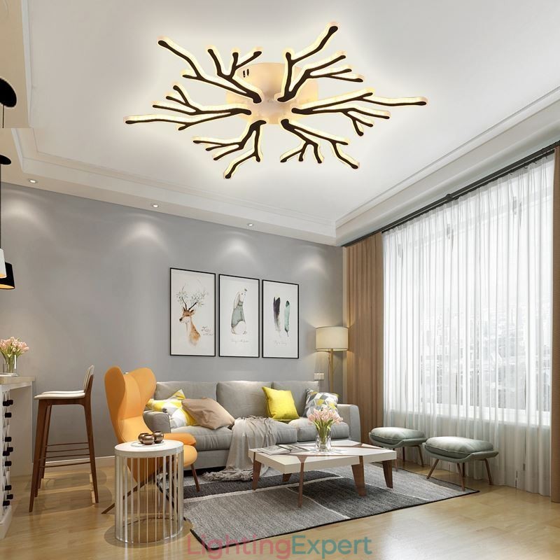 Flush Mount Acrylic Branch Ceiling Light
