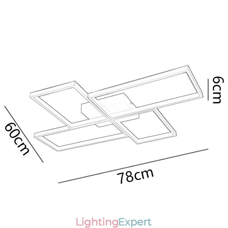 Flush Mount Mosaic Geometric Square Ceiling Light Fixture