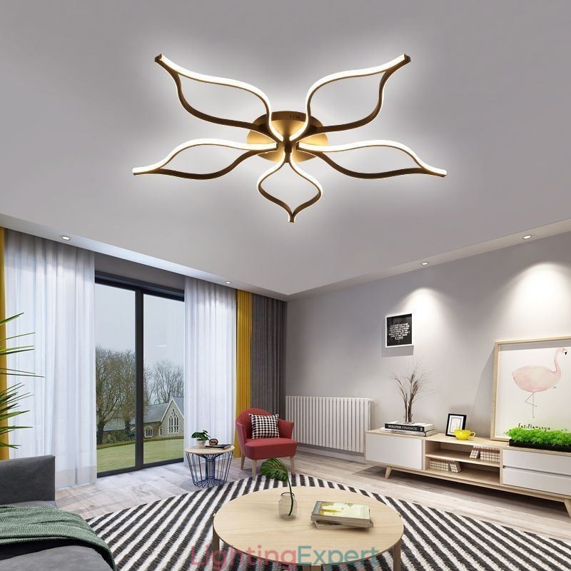 Flush Mount Minimalist Five Leaf Flower Ceiling Light