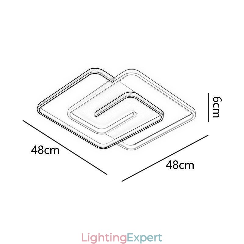 Flush Mount Acrylic Wrap Square Ceiling Light
