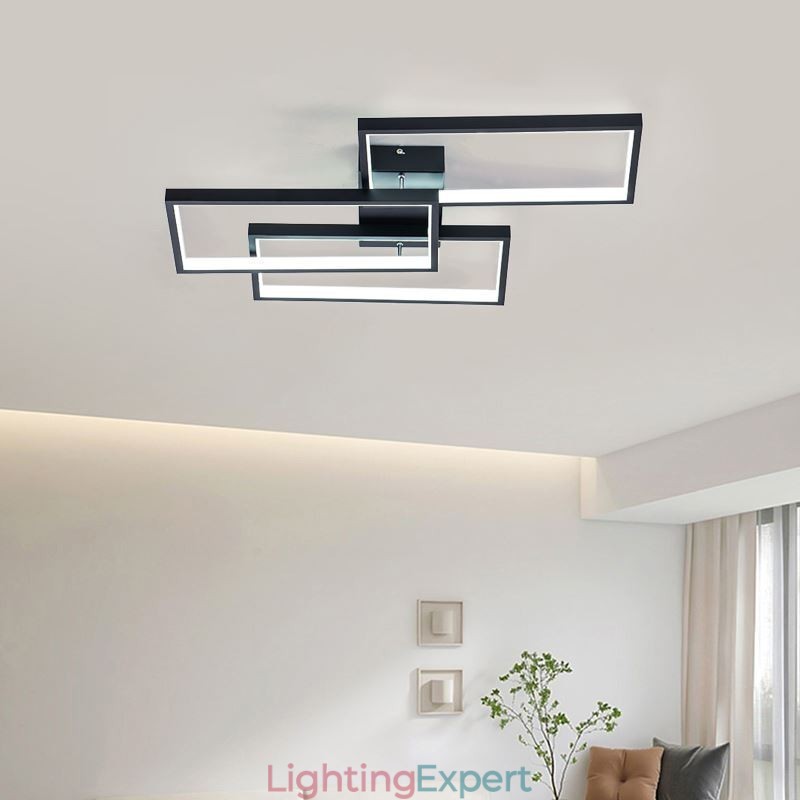 Flush Mount Acrylic Geometric Rectangular Ceiling Light
