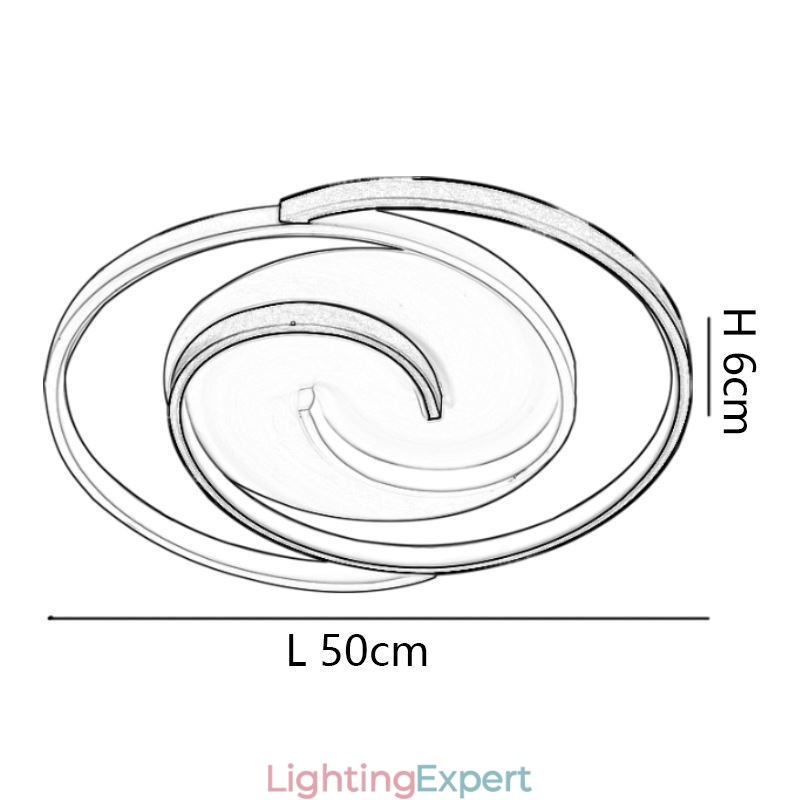 Flush Mount Acrylic Wrap Round Ceiling Light
