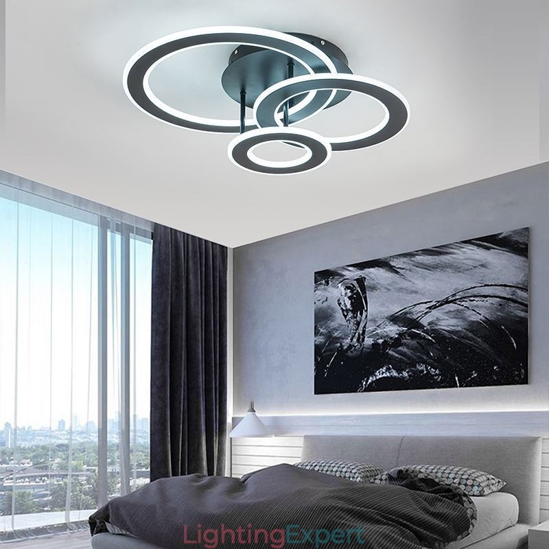 Flush Mount Triple Acrylic Round Ceiling Light