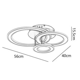 Flush Mount Triple Acrylic Round Ceiling Light