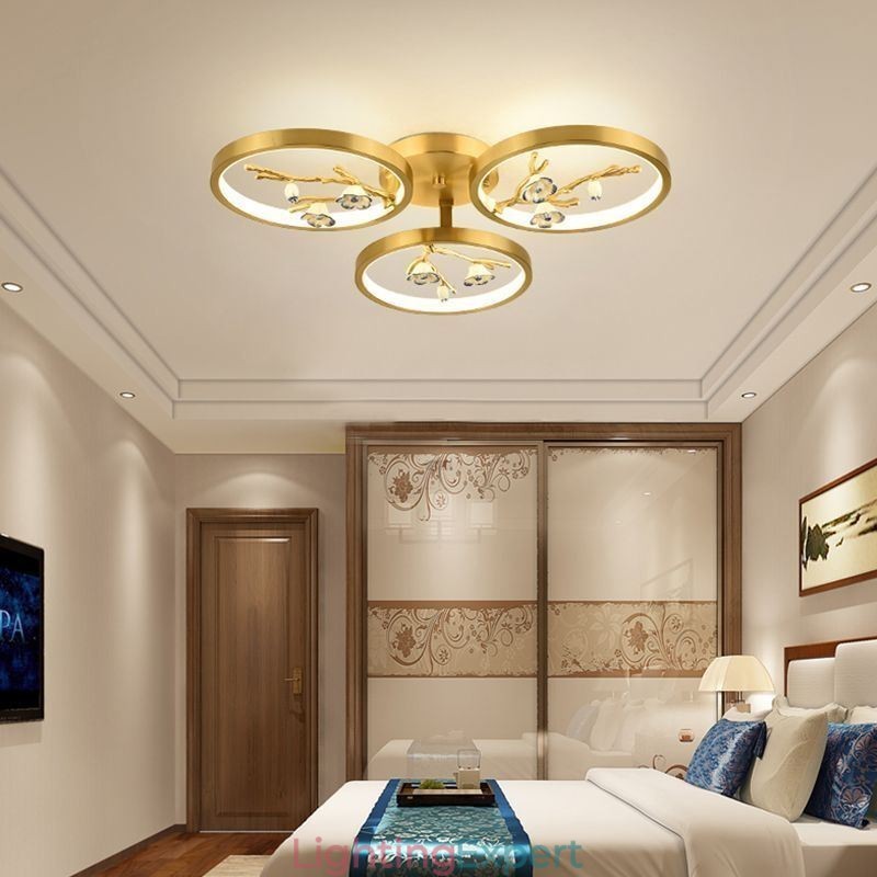 Flush Mount Copper Art Branch Plum Blossom Ceiling Light