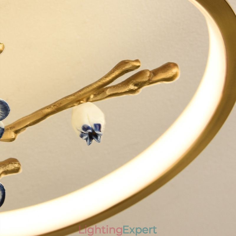 Flush Mount Copper Art Branch Plum Blossom Ceiling Light