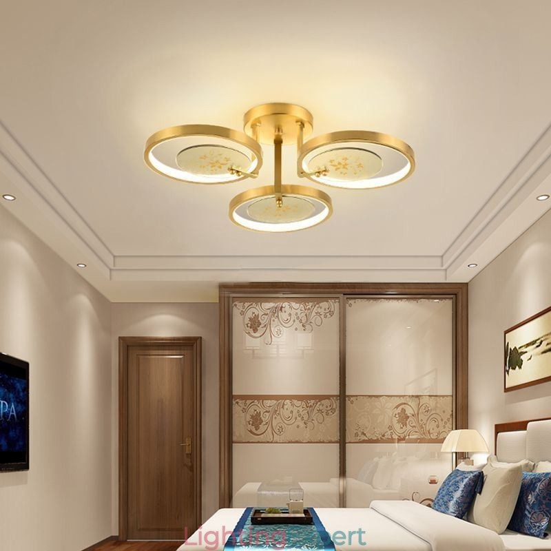 Flush Mount Acrylic Copper Art Printing Ceiling Light