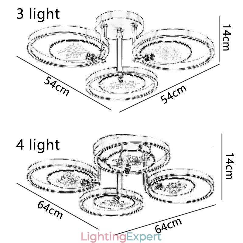 Flush Mount Acrylic Copper Art Printing Ceiling Light