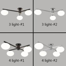 Nordic Glass Flush Mount Creative Wrought Iron Ceiling Light