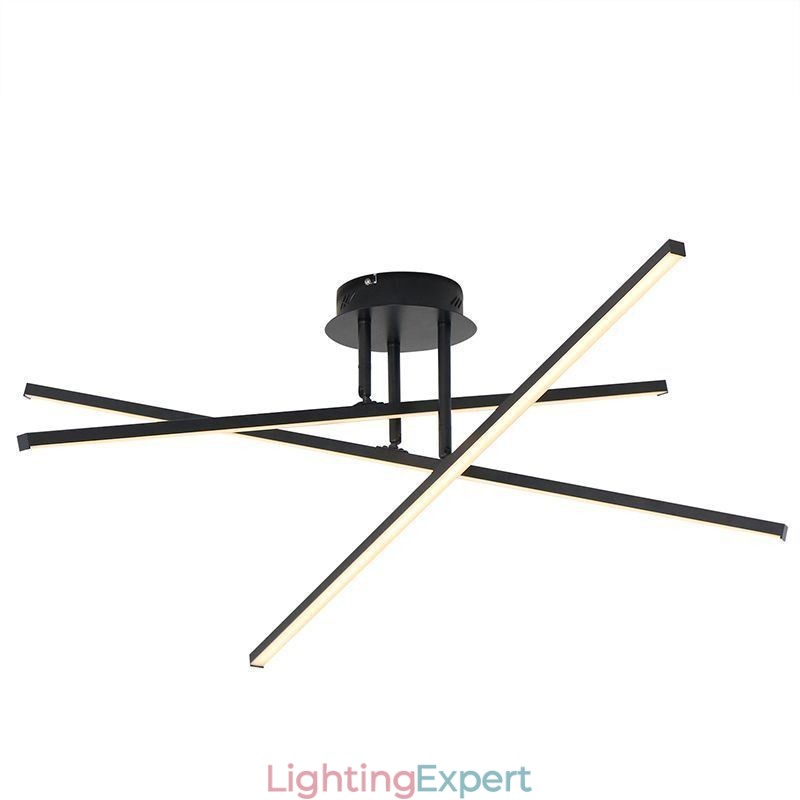 Modern Simple Flush Mount Aluminum Art Strip Ceiling Light