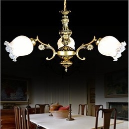 Bronze Chandelier Three Lights European Retro Classic