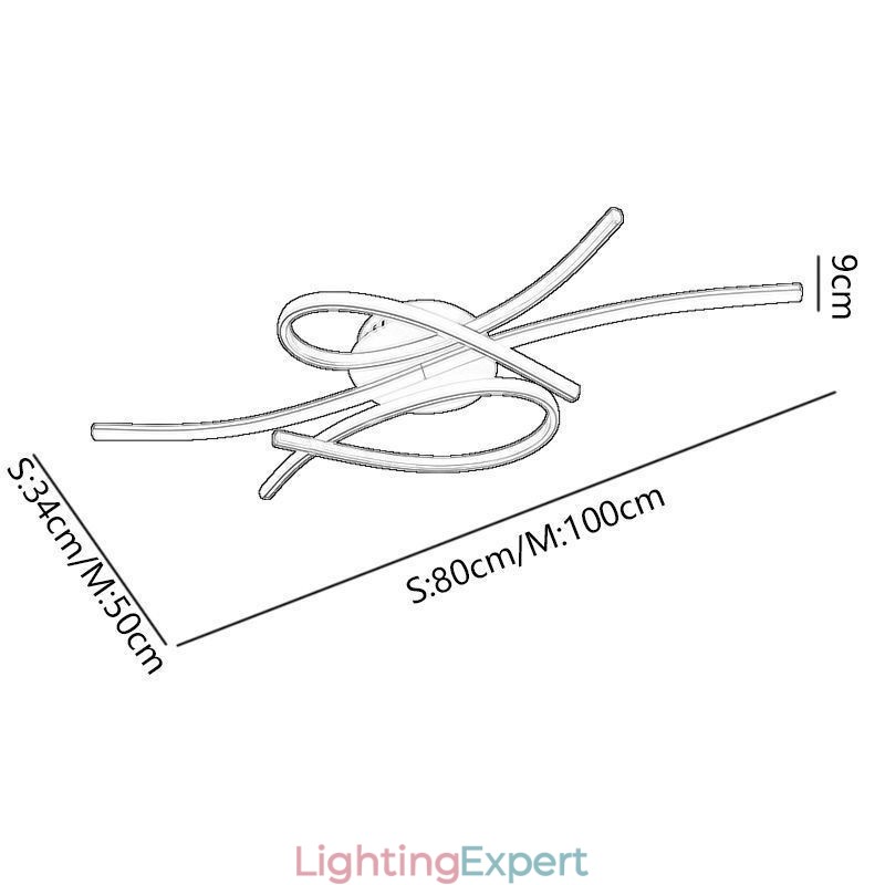 Minimalist Flush Mount Aluminum Art Butterfly Ceiling Light