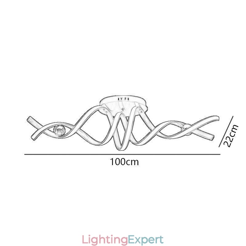 Modern Flush Mount Aluminum Art Spiral Ceiling Lamp Light