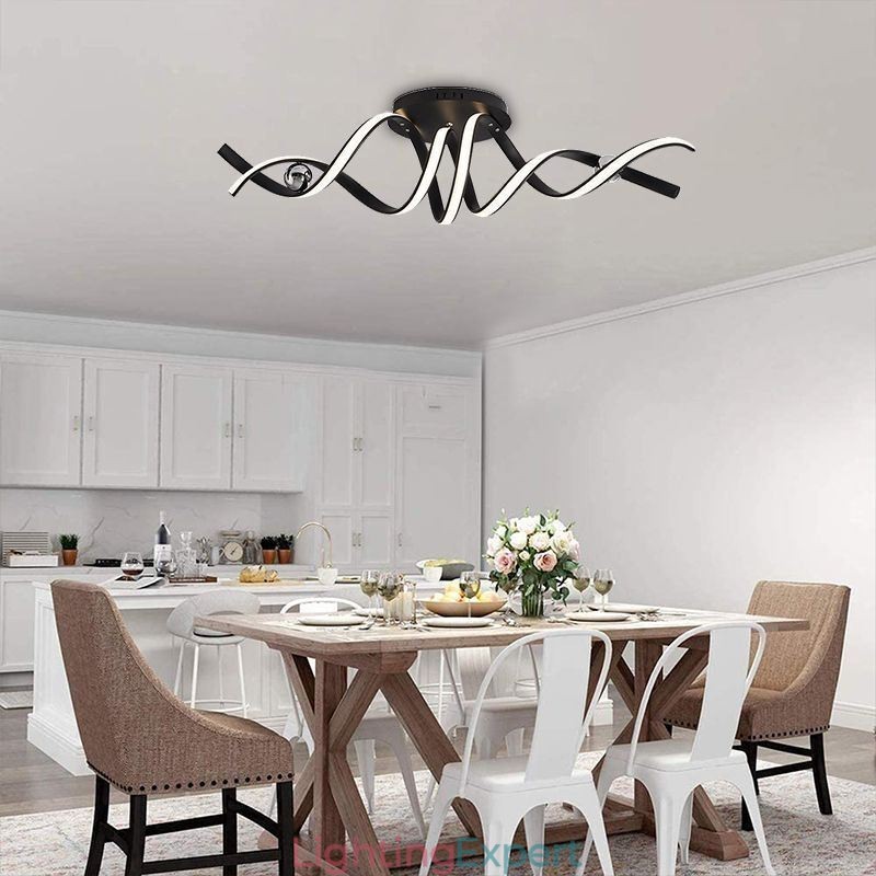 Modern Flush Mount Aluminum Art Spiral Ceiling Lamp Light