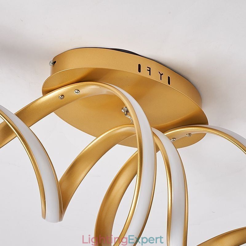 Modern Flush Mount Aluminum Art Spiral Ceiling Lamp Light