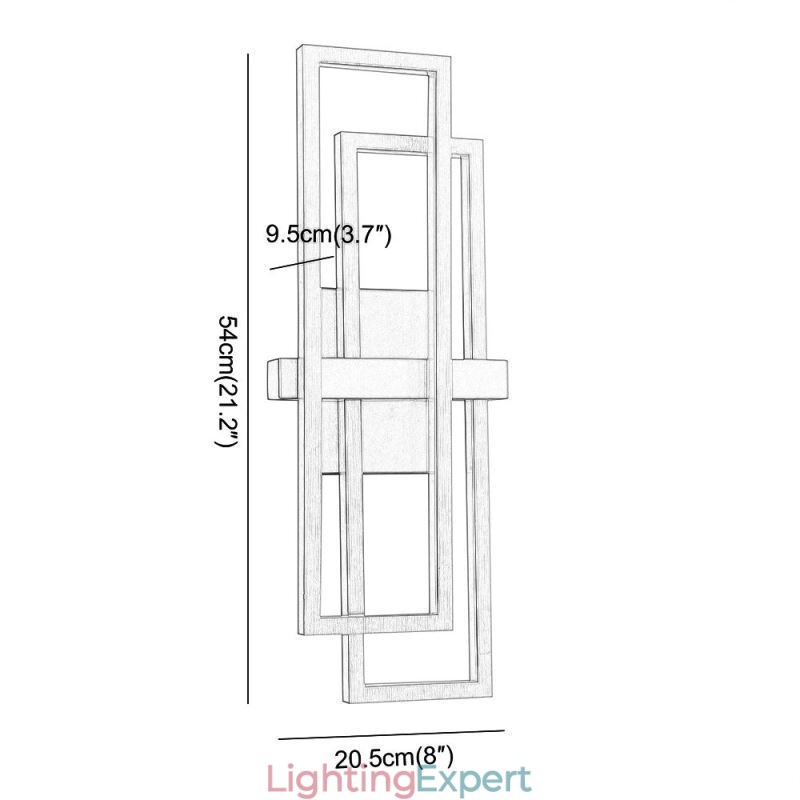 Minimalist Flush Mount Aluminum Art Geometric Square Ceiling Light