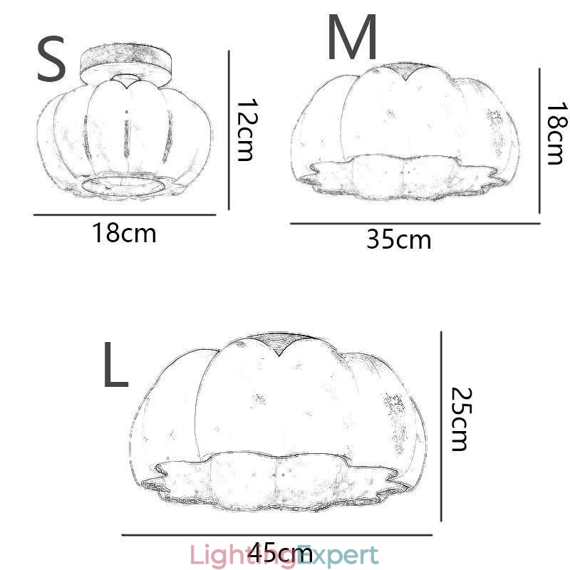 Single head Pumpkin Flush Mount Japanese Retro Ceiling Lights