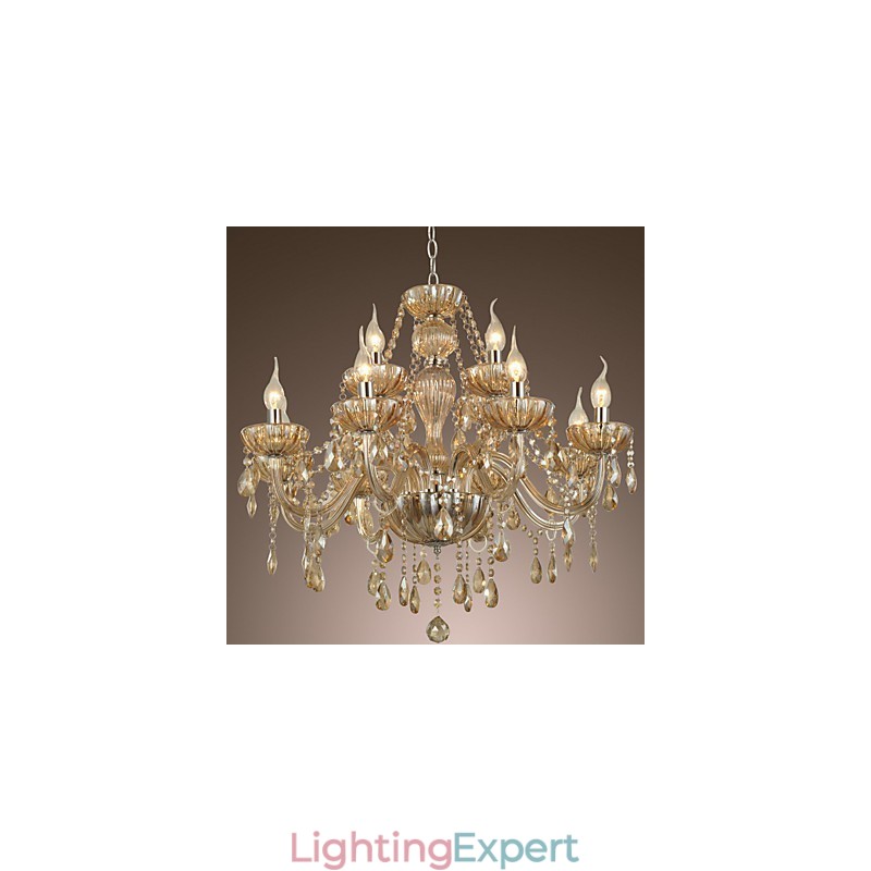 Chandelier Crystal Luxury Modern 2 Tiers Living 12 Lights