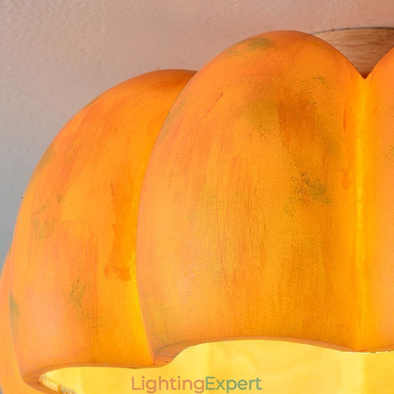 Single head Pumpkin Flush Mount Japanese Retro Ceiling Lights