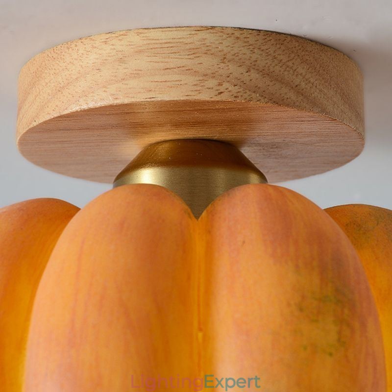 Single head Pumpkin Flush Mount Japanese Retro Ceiling Lights