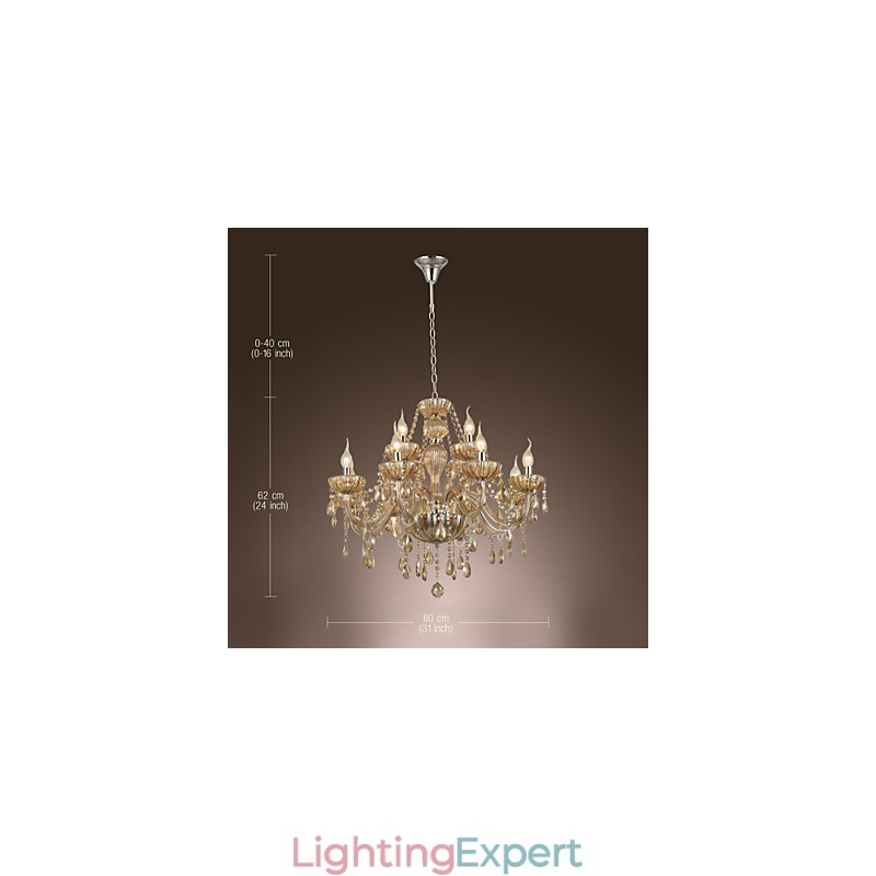 Chandelier Crystal Luxury Modern 2 Tiers Living 12 Lights