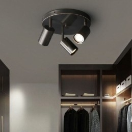 Modern Flush Mount Golden Black Flush Mount with 3 Lights Copper Art Home Lighting