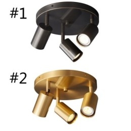Modern Flush Mount Golden Black Flush Mount with 3 Lights Copper Art Home Lighting