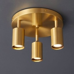 Modern Flush Mount Golden Black Flush Mount with 3 Lights Copper Art Home Lighting