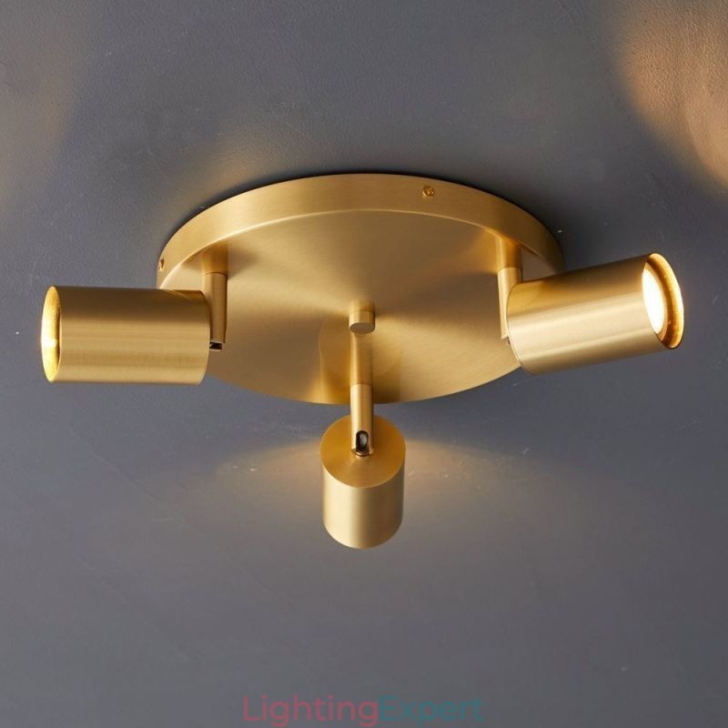Modern Flush Mount Golden Black Flush Mount with 3 Lights Copper Art Home Lighting