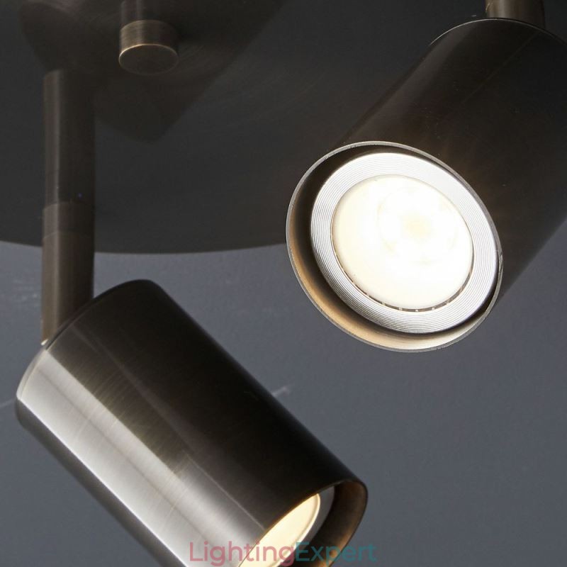 Modern Flush Mount Golden Black Flush Mount with 3 Lights Copper Art Home Lighting
