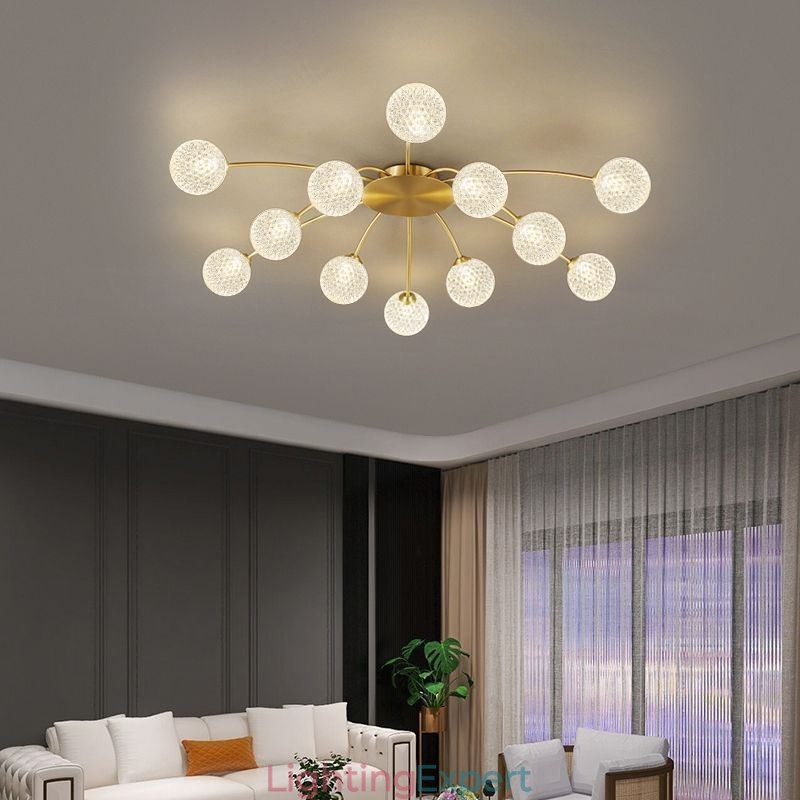 Modern Flush Mount Golden Ceiling Light Decorative Light Fixture