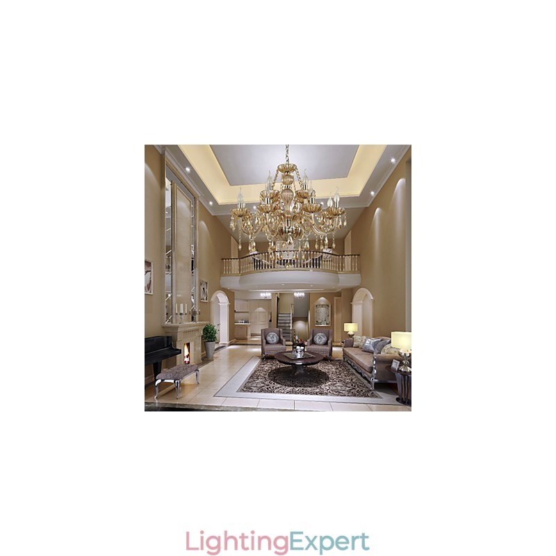Chandelier Crystal Luxury Modern 2 Tiers Living 12 Lights