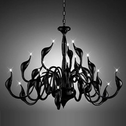 Modern Chandelier Light 24 Lights G4 Black Painting