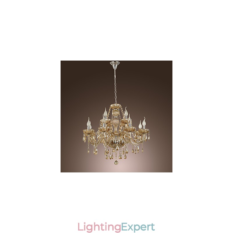 Chandelier Crystal Luxury Modern 2 Tiers Living 12 Lights