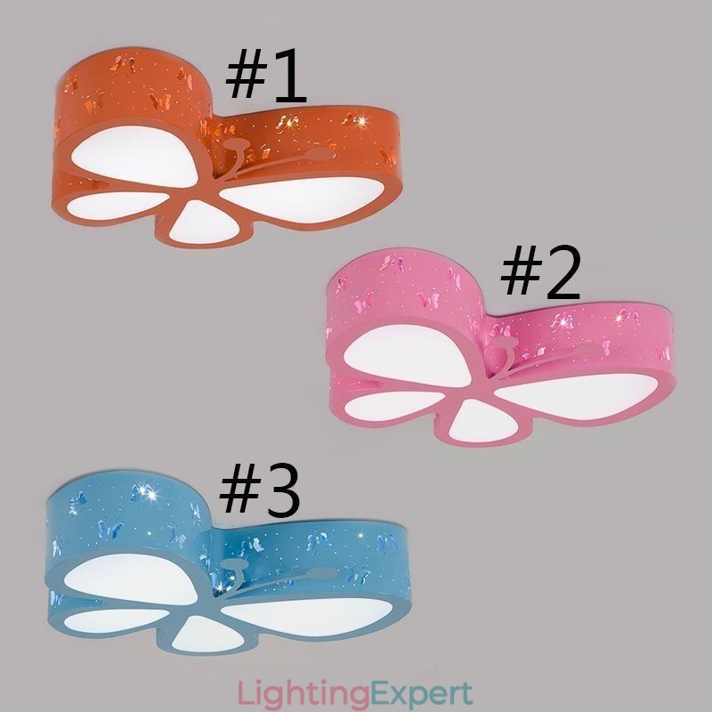 Butterfly Flush Mount Contemporary Metal Ceiling Fixture
