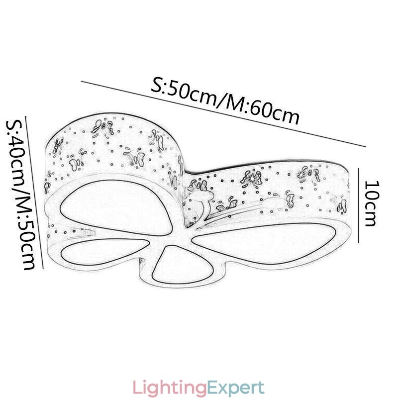 Butterfly Flush Mount Contemporary Metal Ceiling Fixture