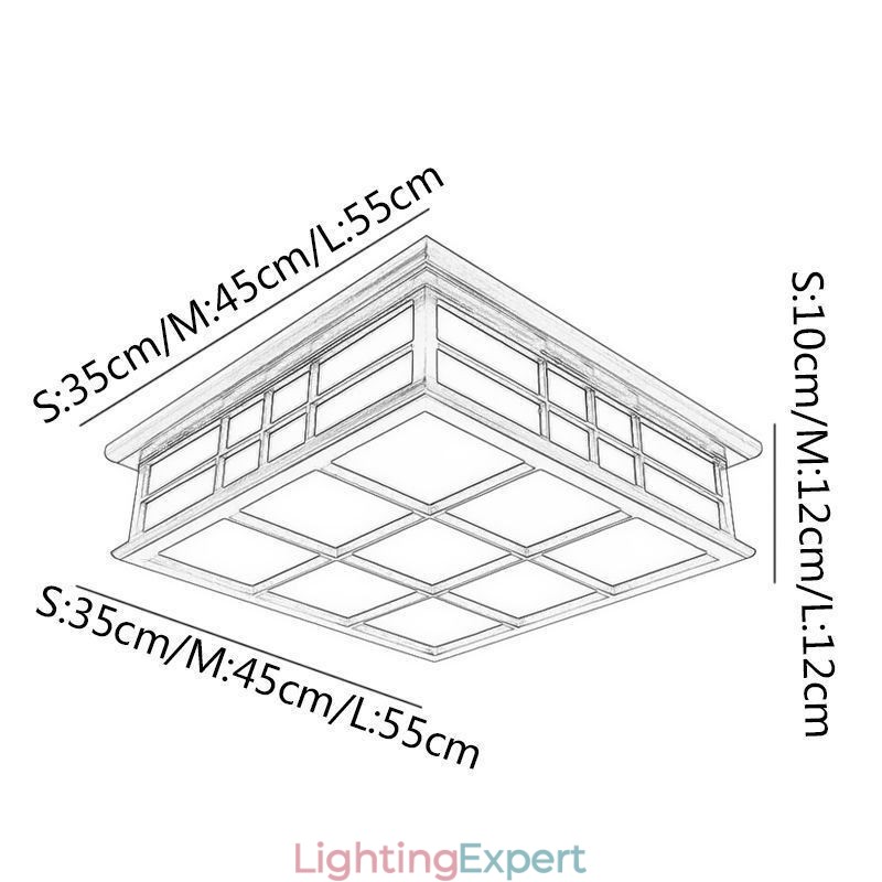 Retro Style Ceiling Light Wooden Flush Mount